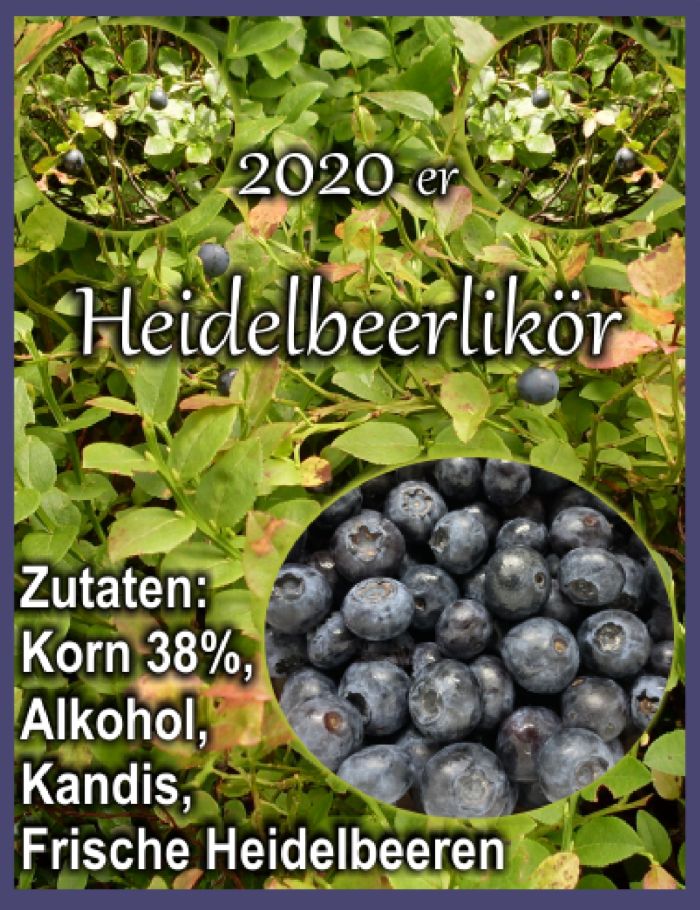 Heidelbeer-Likoer, Fruchtlikoer, Heidelbeeren / Blaubeeren